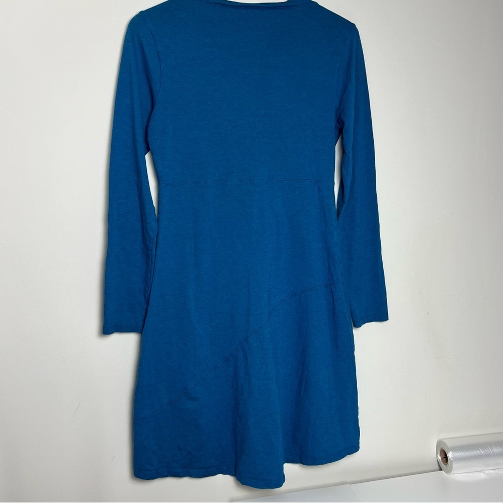Toad&Co Blue V-Neck Long Sleeve "Cue" A-Line Dress - Size Small - Picture 2 of 6